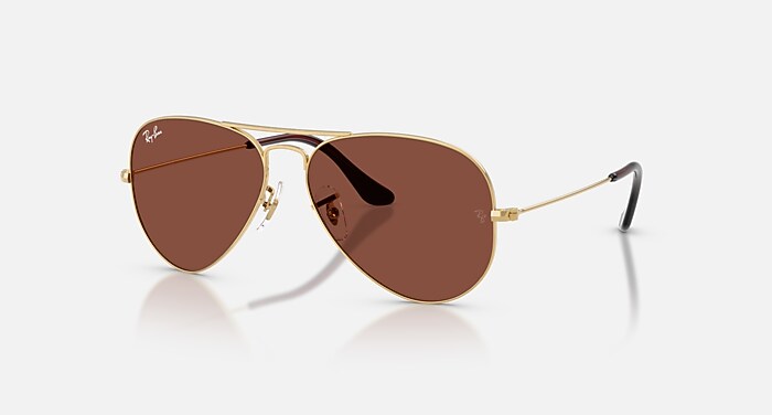 AVIATOR LARGE METAL Sunglasses in Arista Gold and Red  display picture 2