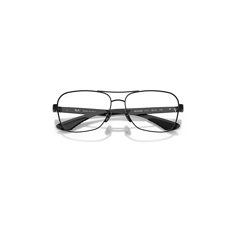 Ray Ban Rb8436m Optics Scuderia Ferrari Collection Eyeglasses Dark Carbon Frame Clear Lenses Polarized 58-15 In Dark Carbon