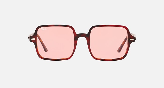 Ray-Ban ヴィンテージ　サングラス SQUARE 1973 HD70 Sunglasses in Striped Havana and Pink