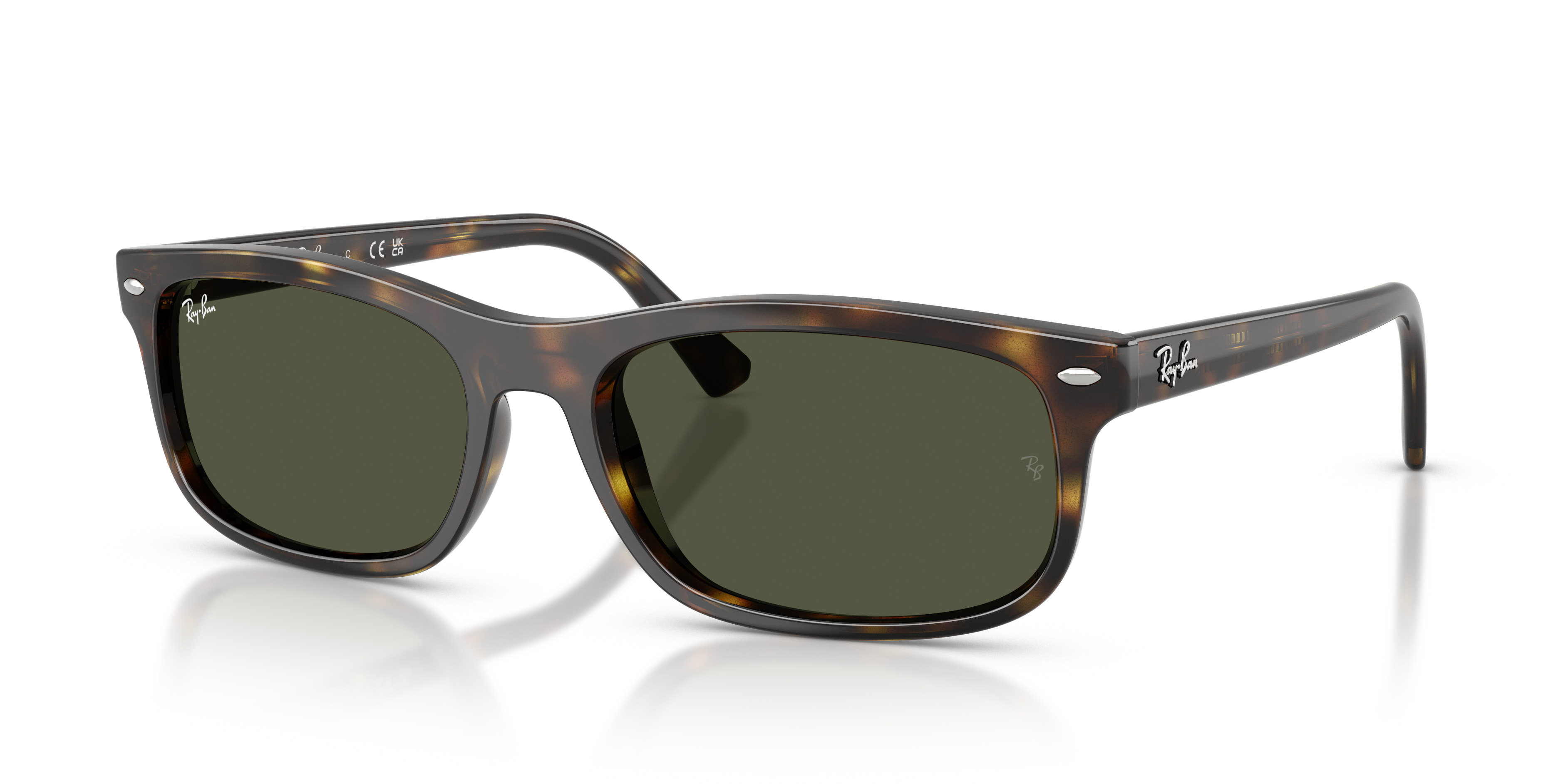 RB2224 Polished Havana Frame Green Lenses 57-20