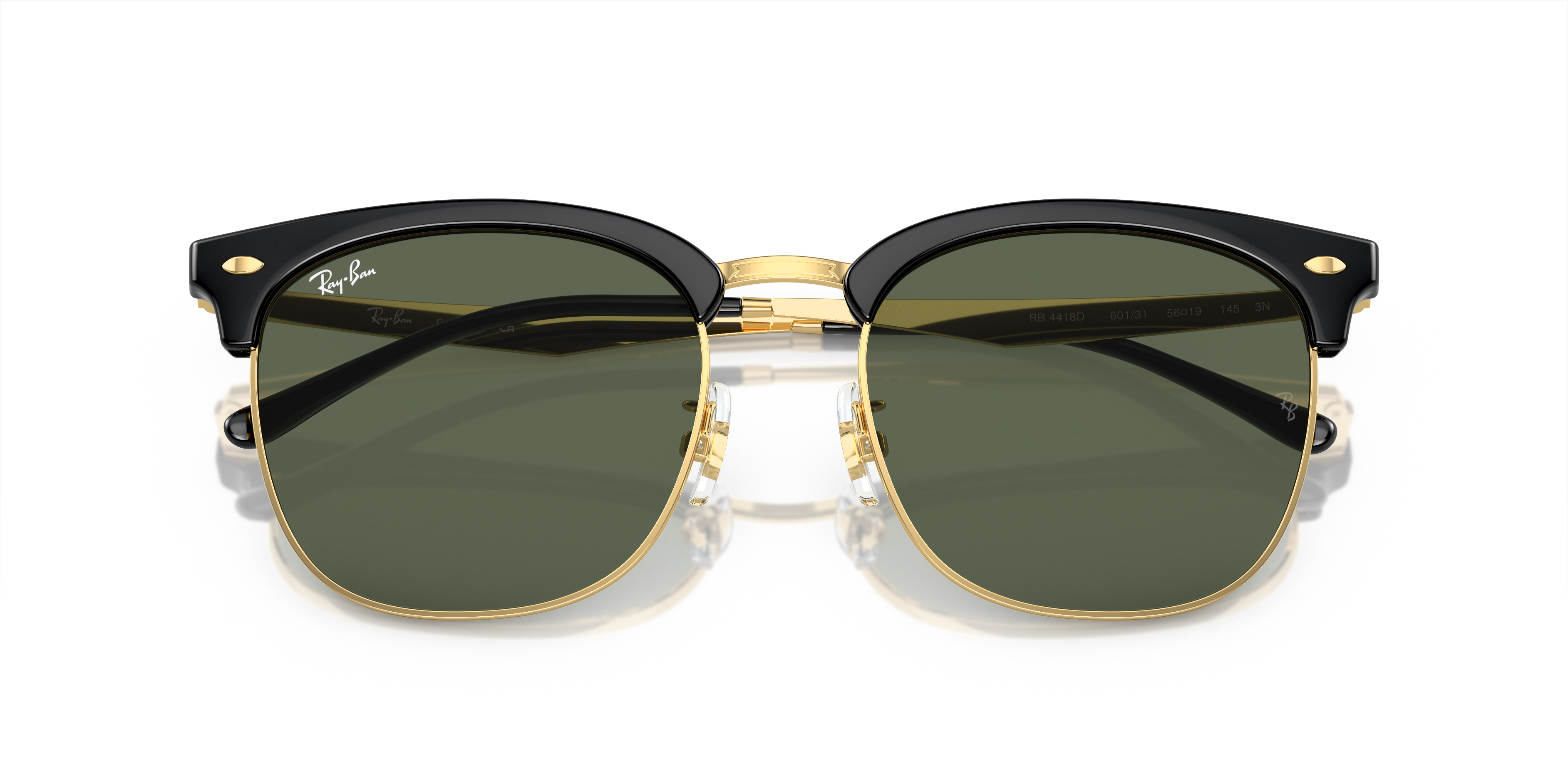 Ray-Ban RB 4418D サングラス RB4418D Sunglasses in Black On Gold and Dark Green - RB4418D | Ray