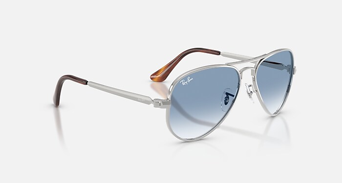 AVIATOR MAX Sunglasses in Silver and Clear Gradient Blue