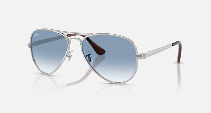 AVIATOR MAX Sunglasses in Silver and Clear Gradient Blue RB3925 - Main Image