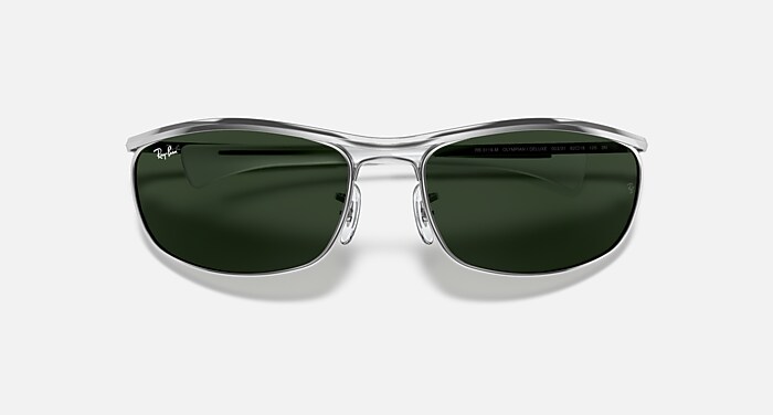 OLYMPIAN I DELUXE Sunglasses in Silver and G-15 Green - RB3119M