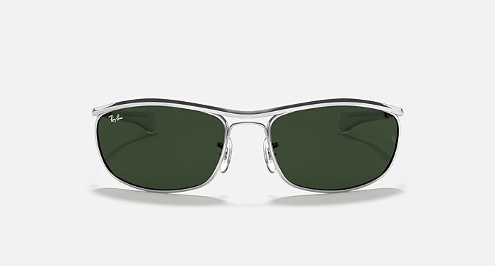OLYMPIAN I DELUXE Sunglasses in Silver and G-15 Green