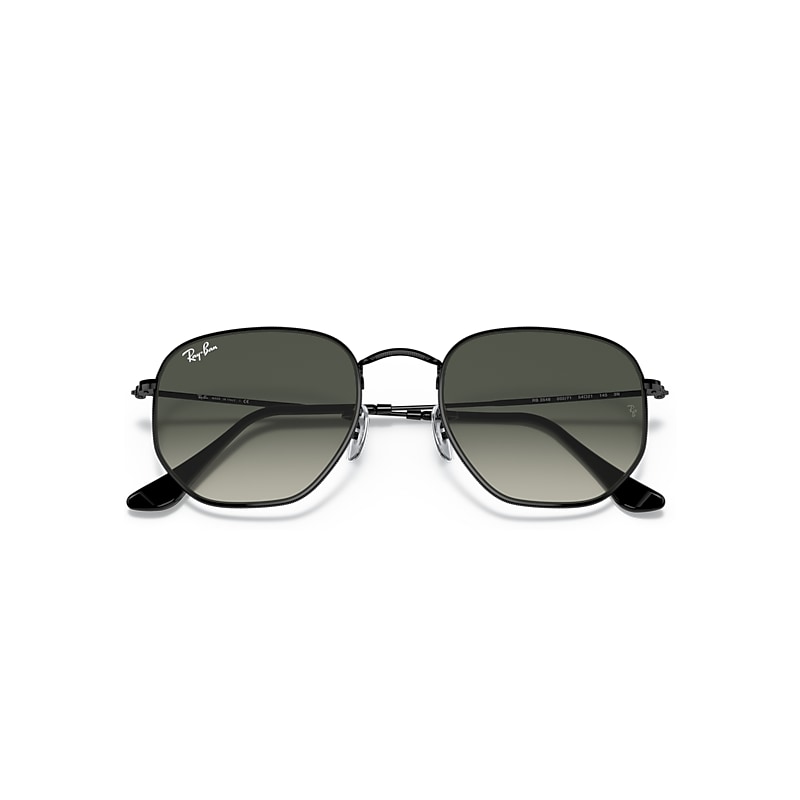 Ray-Ban Hexagonal Sunglasses Black Frame Grey Lenses 51-21