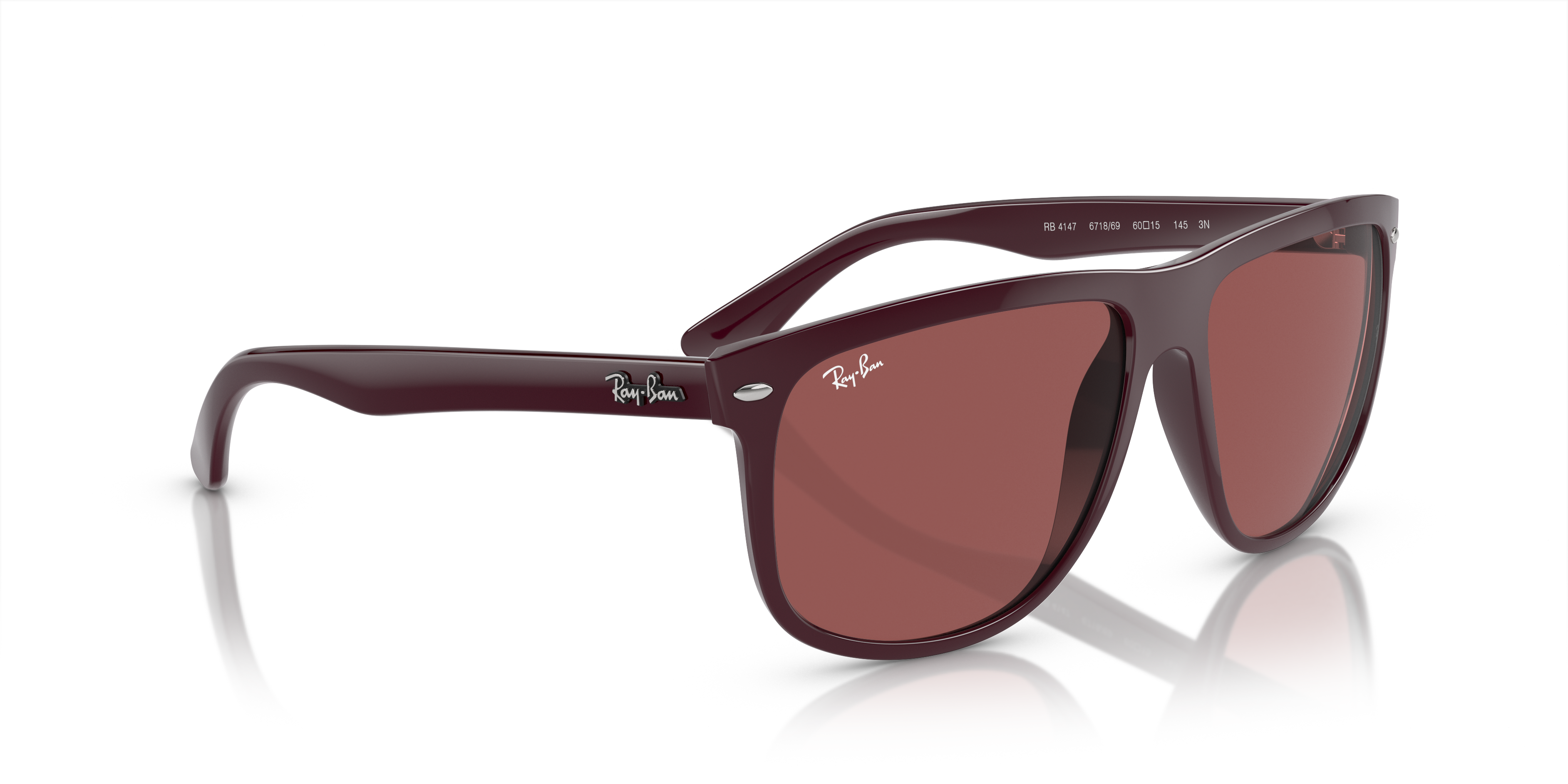 RAY-BAN サングラス Transparent Grey / Dark Violet Red 54mm レイバン公式ストア】 Ray-Ban® BOYFRIEND サングラス