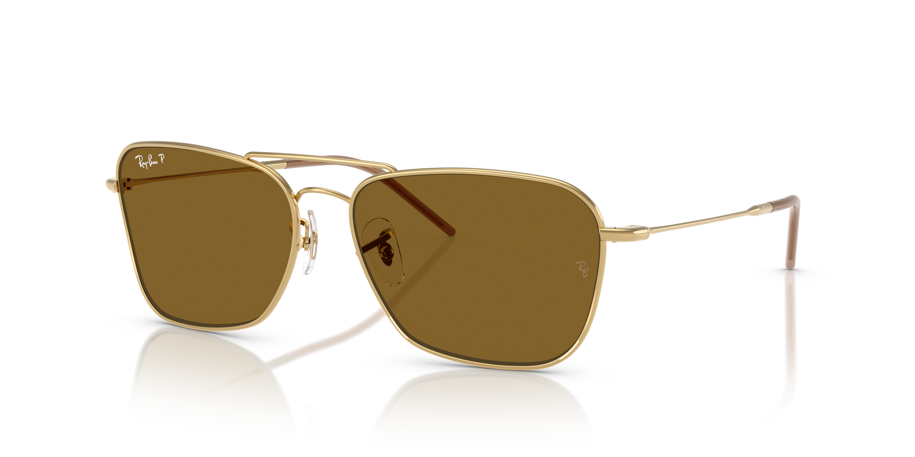 CARAVAN REVERSE Polished Arista Gold Frame Polar Dark Brown Lenses 61-15