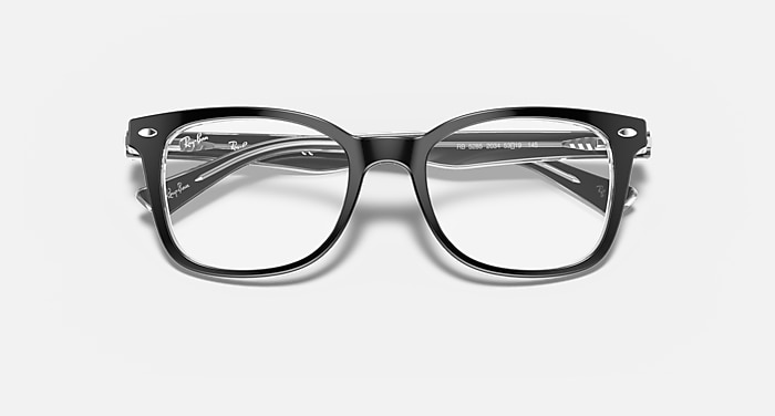 Ray-Ban Eyeglasses Woman Rb5285 Optics Prescription - Blue Frame Clear Lenses 53-19 Polarized