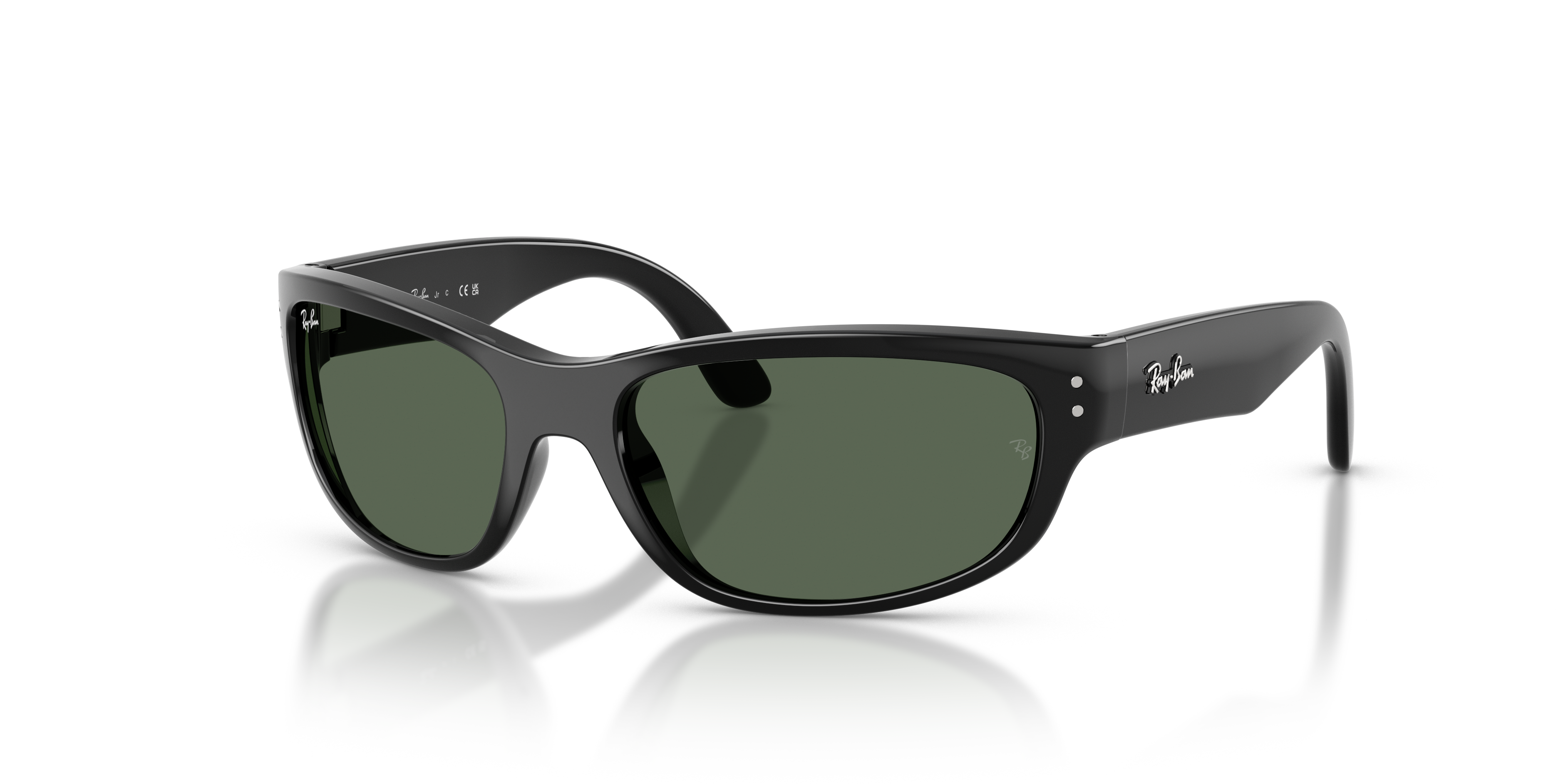 BALORAMA KIDS BIO-BASED Polished Black Frame Dark Green Lenses 55-16
