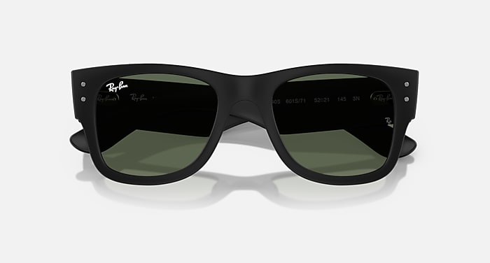 Ray-Ban Sunglasses Unisex Mega Wayfarer Liteforce - Sand Black Frame Green Lenses 50-21