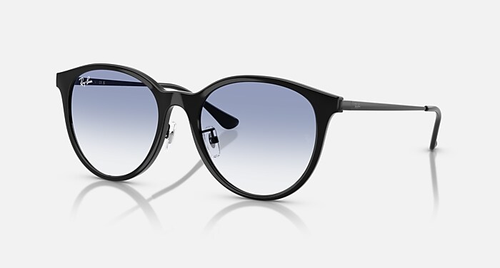 RB4334D Sunglasses in Black and Clear Gradient Light Blue