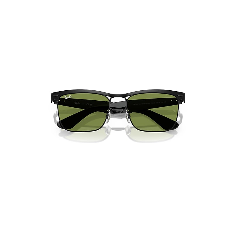 Ray Ban Wayfarer Deluxe Sunglasses Matte Black Frame Green Lenses 53-18 In Matte Black