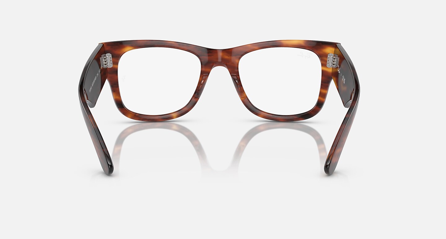 Ray-Ban Eyeglasses Unisex Mega Wayfarer Optics Prescription - Striped Havana Frame Clear Lenses 51-21 Polarized