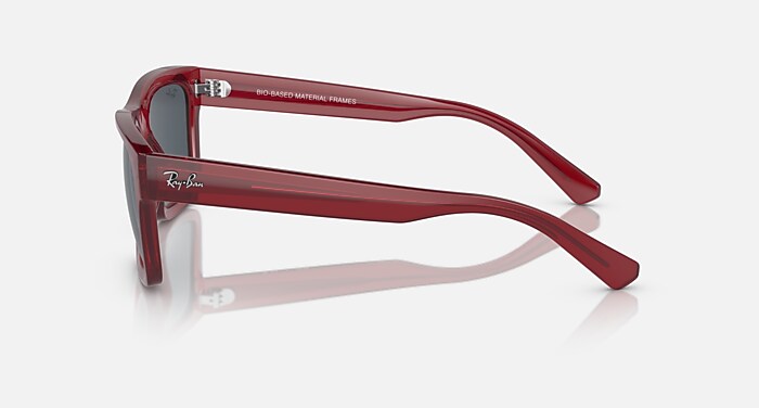 Ray-Ban Sunglasses Warren Bio-based Transparent Red Frame Grey Lenses