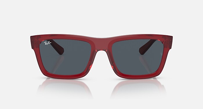 Ray-Ban Sunglasses Warren Bio-based Transparent Red Frame Grey Lenses