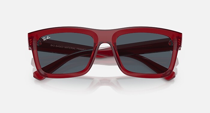 Ray-Ban Sunglasses Warren Bio-based Transparent Red Frame Grey Lenses