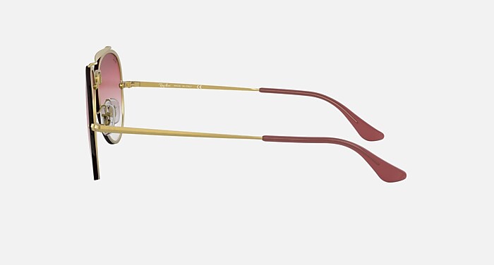 Gold Sunglasses in Dark Red Gradient Mirror and BLAZE 