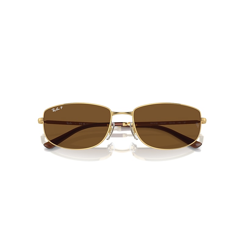 Ray-Ban Rb3732 Sunglasses Arista Gold Frame Brown Lenses Polarized 59-18
