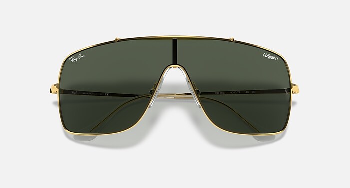 Ray-Ban Sunglasses Wings II Gold Frame Green Lenses
