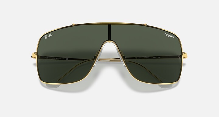 Ray-Ban 0RB3697 WINGS II Polished Arista Gold SUN_Closed Front