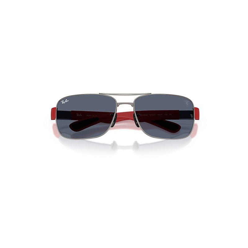 Ray Ban Rb3763m Scuderia Ferrari Collection Sunglasses Matte Red Frame Grey Lenses 64-17 In Matte Red