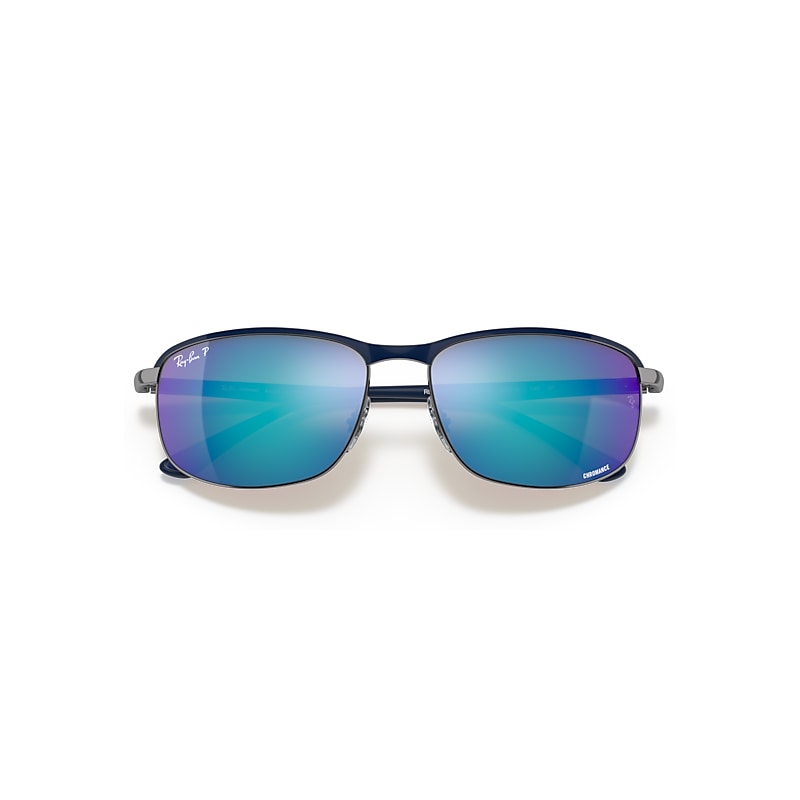 Ray-Ban Rb3671ch Chromance Sunglasses Sand Blue Frame Grey Lenses Polarized 60-16