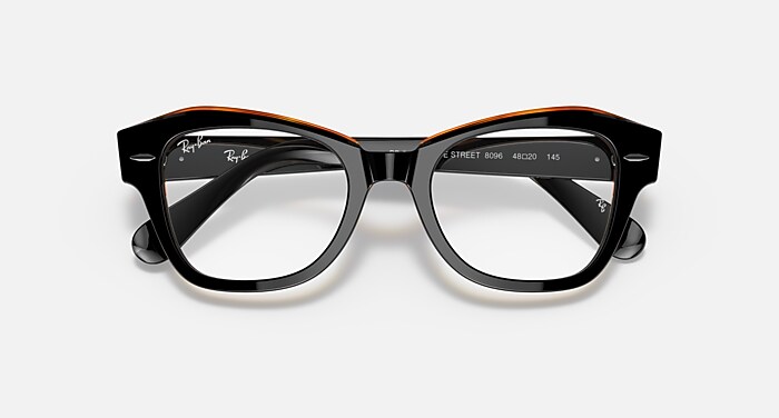 STATE STREET OPTICS Eyeglasses with Black On Brown Frame