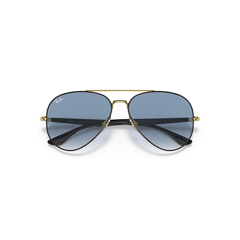Ray-Ban Rb3675 Sunglasses Black Frame Blue Lenses 58-14