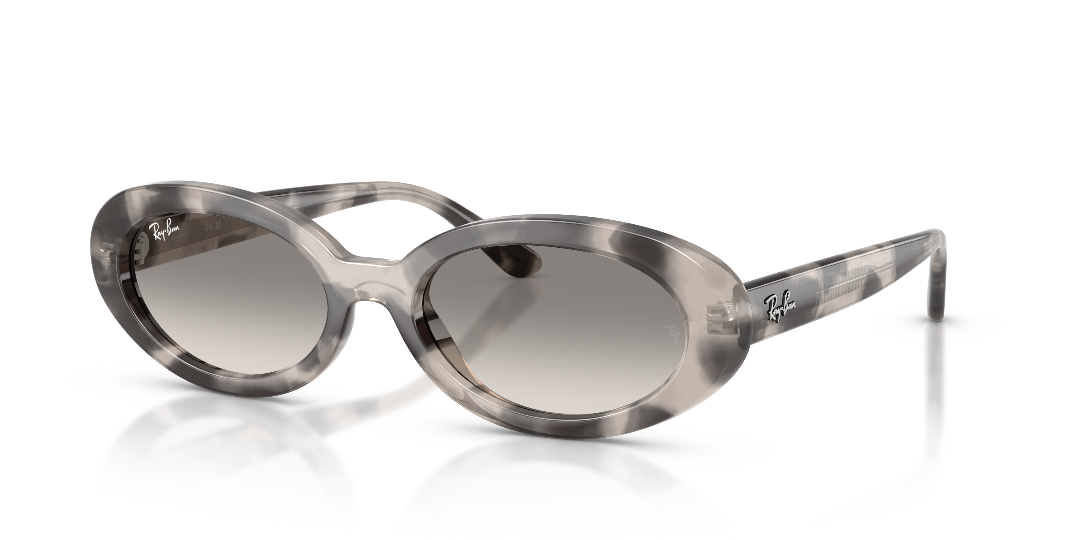 RB2223 Polished Opal Grey Havana Frame Clear Gradient Grey Lenses 54-19