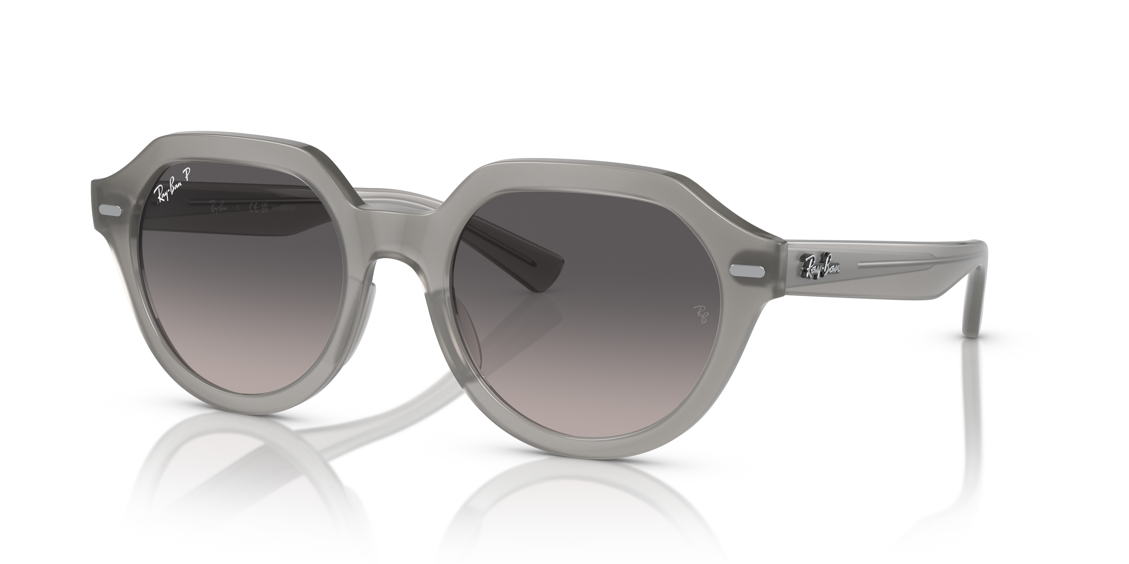 GINA Polished Opal Grey Frame Grey Lenses 53-21