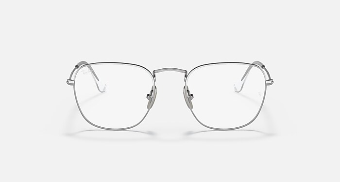 Ray-Ban Eyeglasses Man Frank Titanium Optics Prescription - Silver Frame Clear Lenses 51-20