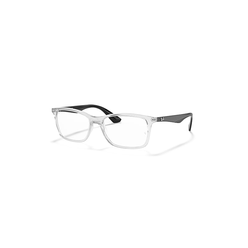 Ray-Ban Eyeglasses Unisex Rb7047 Optics - Black Frame Clear Lenses Polarized 56-17