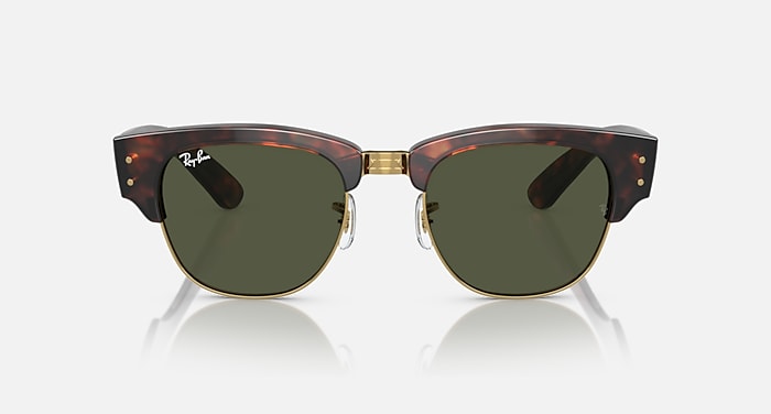 Ray-Ban Sunglasses Unisex Mega Clubmaster - Tortoise On Gold Frame Green Lenses 50-21
