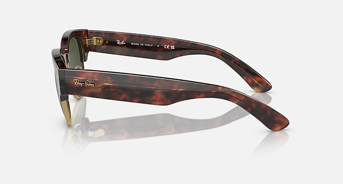 Ray-Ban Sunglasses Unisex Mega Clubmaster - Tortoise On Gold Frame Green Lenses 50-21