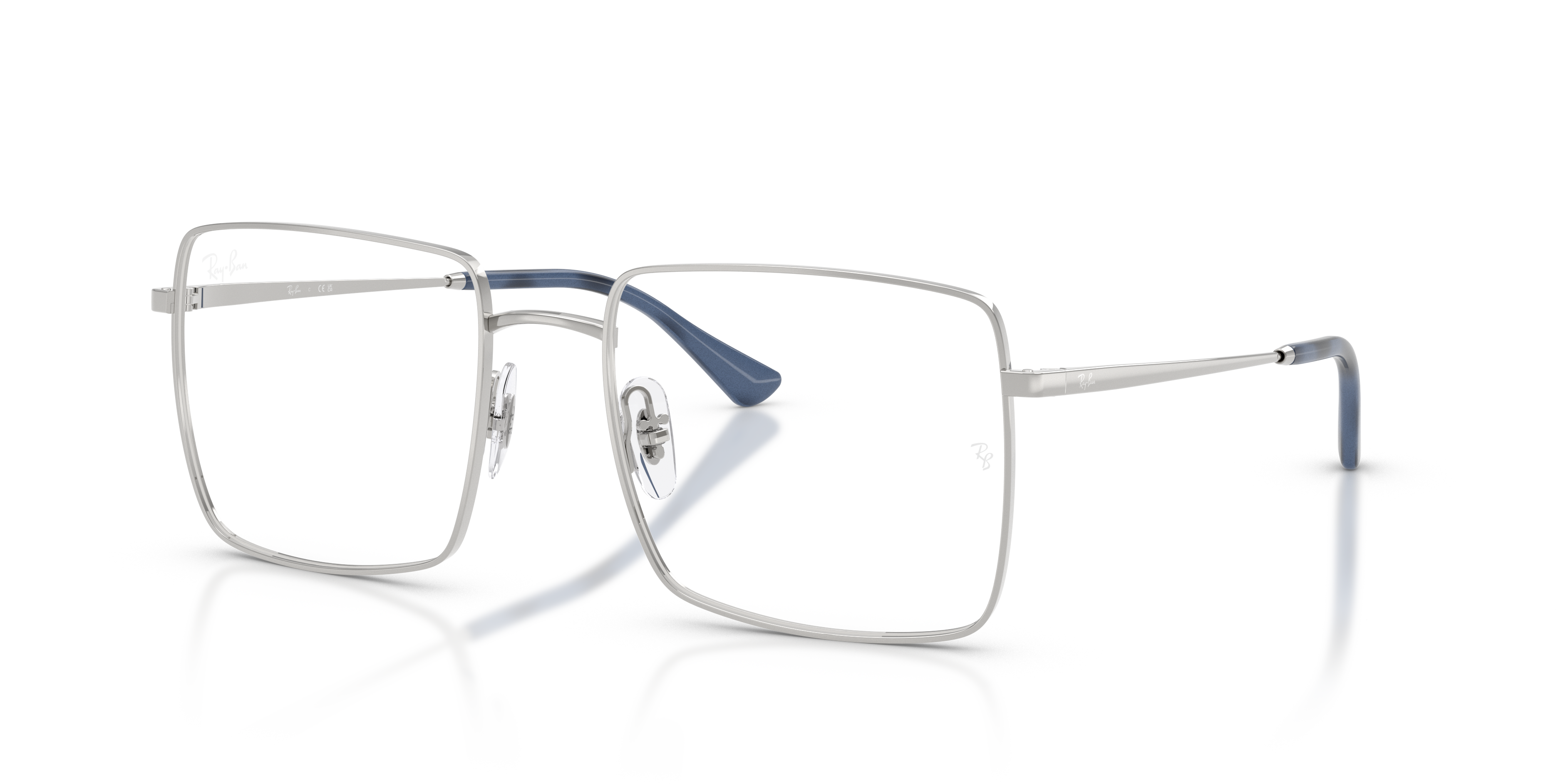BRIX OPTICS BIO-BASED Polished Silver Frame Clear Lenses 55-19
