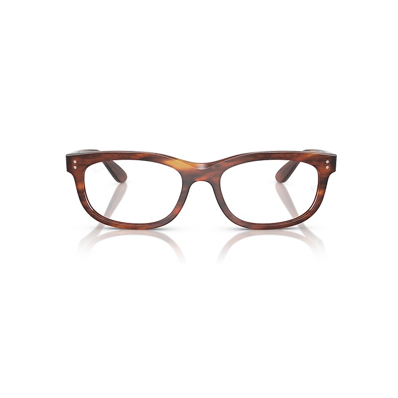 Ray Ban Balorette Optics Eyeglasses Striped Havana Frame Clear Lenses Polarized 56-19 In Striped Havana