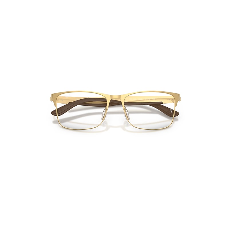 Ray Ban Rb7550 Optics Eyeglasses Arista Gold Frame Clear Lenses Polarized 57-18 In Gold