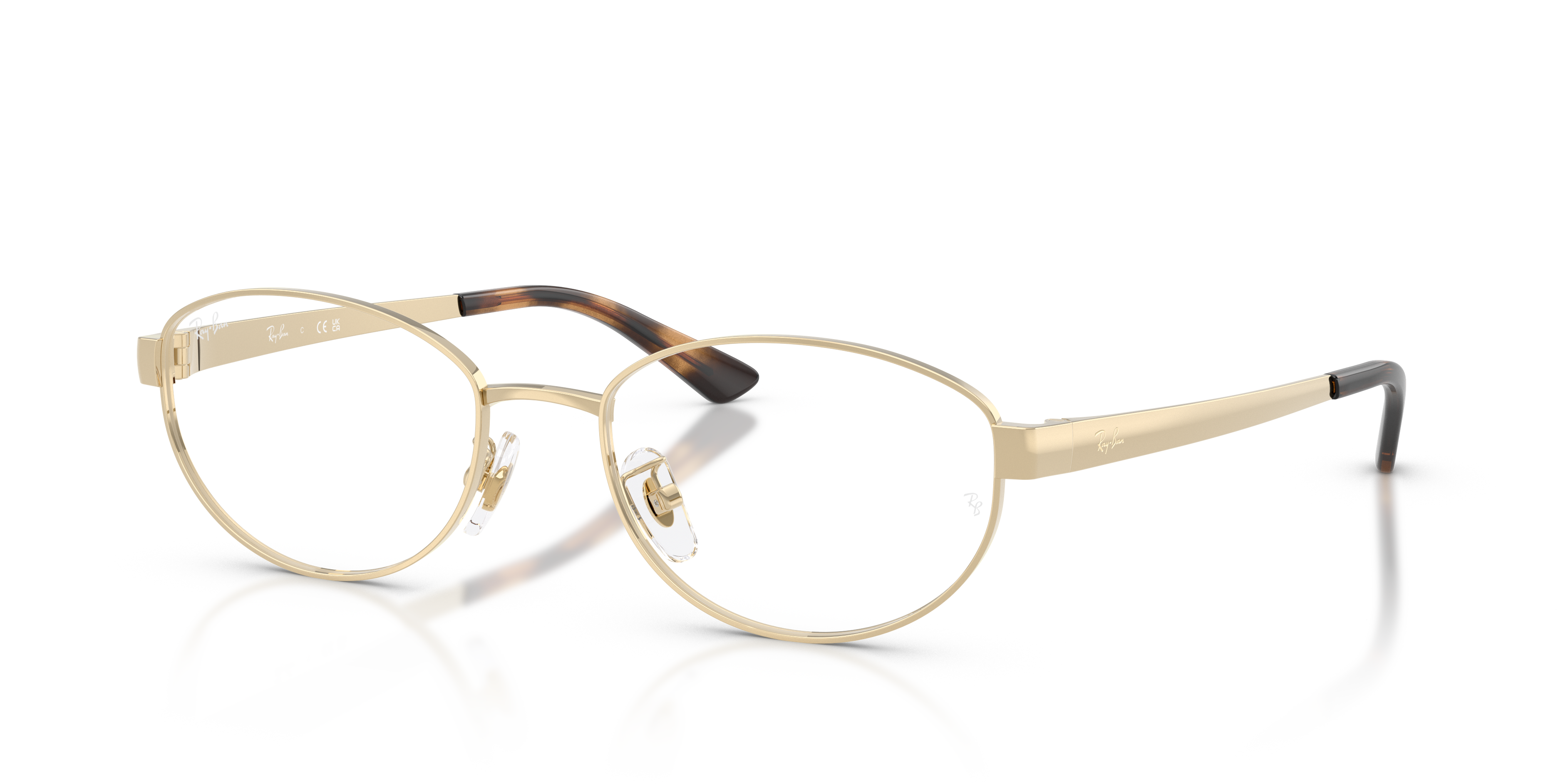RB3774D OPTICS Polished Light Gold Frame Clear Lenses 55-19