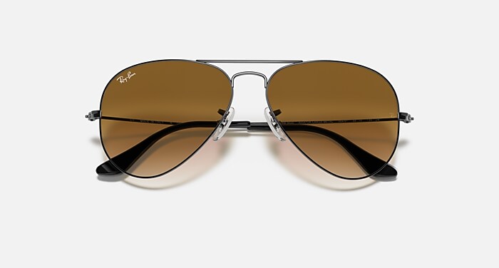 AVIATOR GRADIENT Sunglasses in Gunmetal and Light Brown Gradient