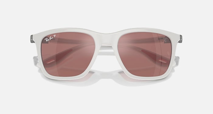 Ray-Ban Sunglasses Scuderia Ferrari Leclerc Special Edition 2024 White Frame Silver Lenses