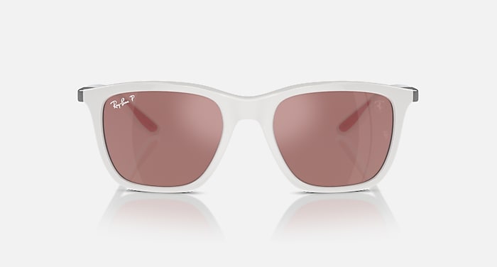 Ray-Ban Sunglasses Scuderia Ferrari Leclerc Special Edition 2024 White Frame Silver Lenses