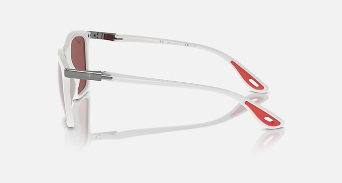 Ray-Ban Sunglasses Scuderia Ferrari Leclerc Special Edition 2024 White Frame Silver Lenses
