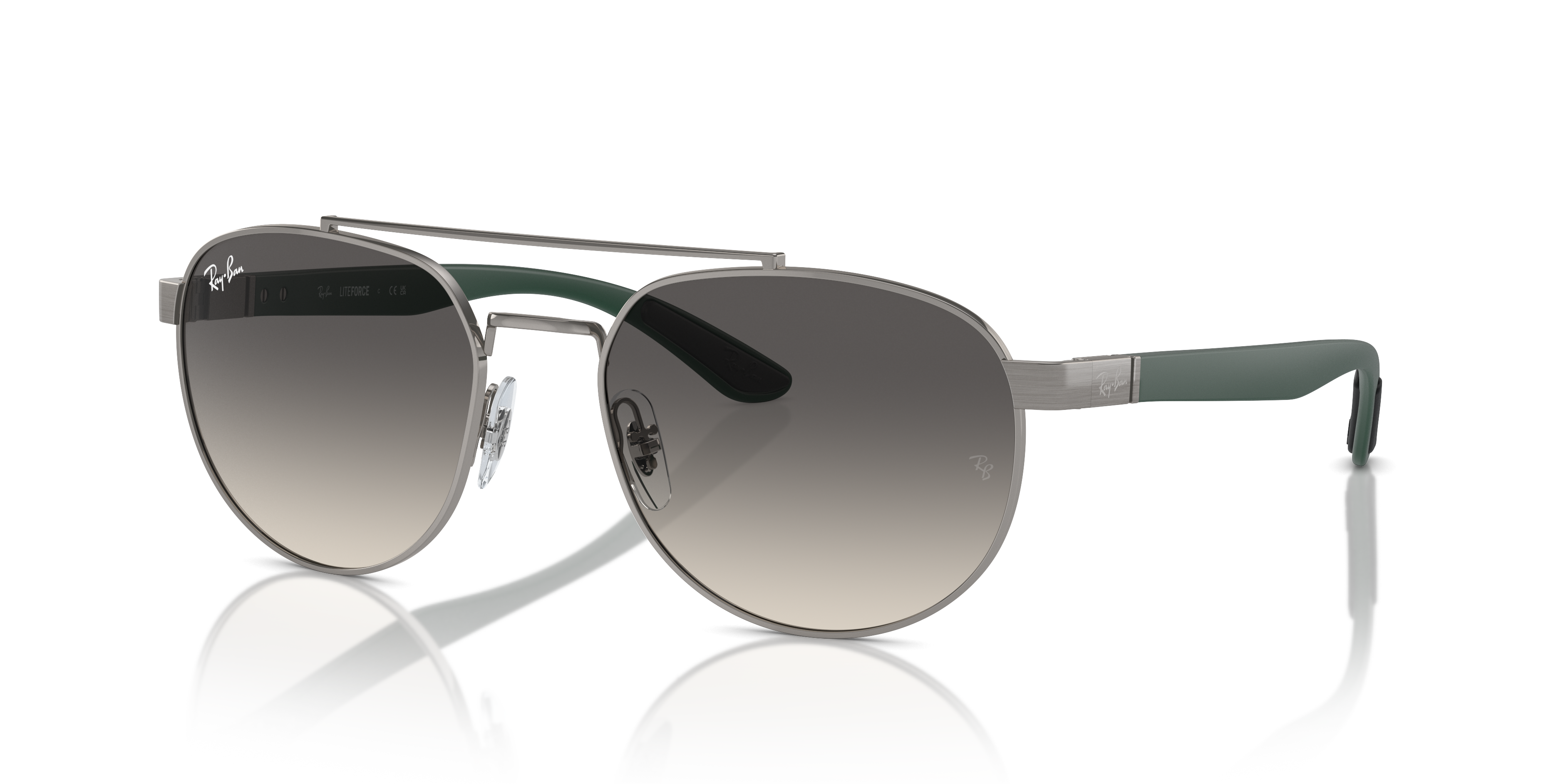 RB3736 Polished Gunmetal Frame Grey Lenses 56-19