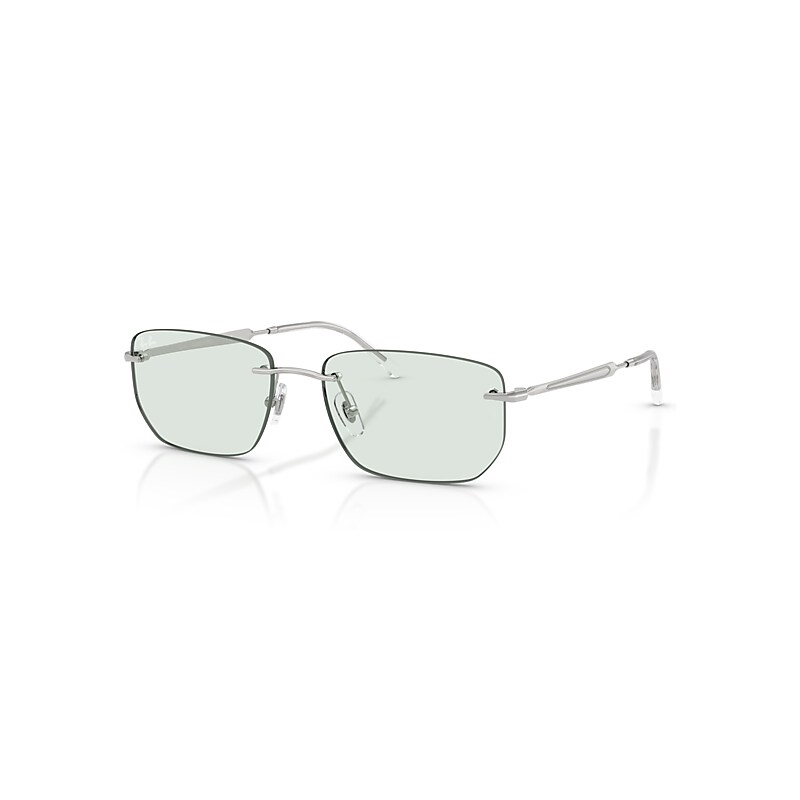 Ray-Ban Sunglasses Unisex Rb3768 Transitions ® Color Touch ™ Lenses - Silver Frame Green Lenses 56-17