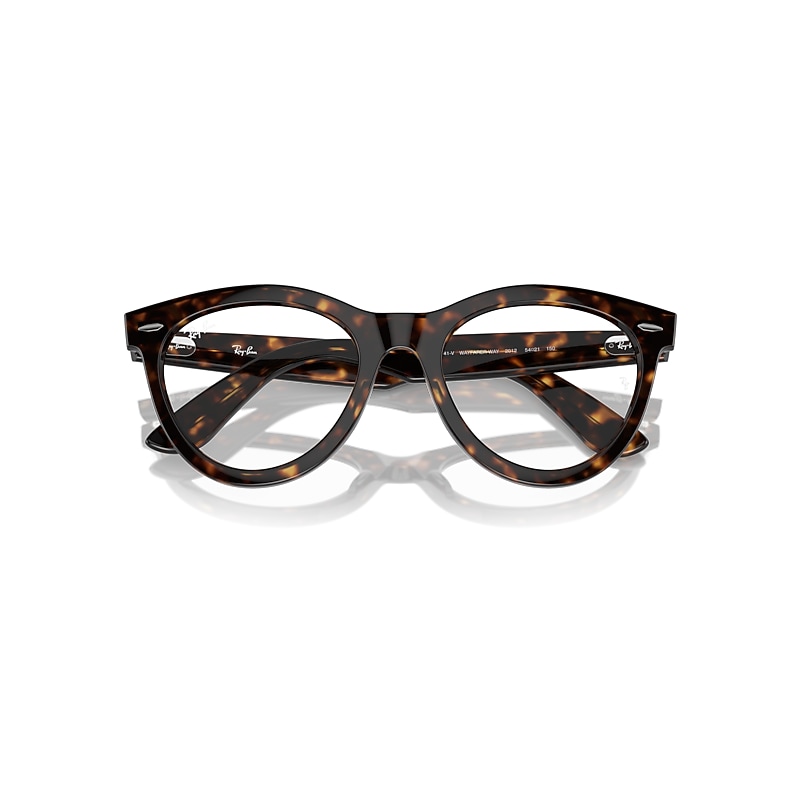 Ray-Ban Wayfarer Way Optics Eyeglasses Havana Frame Clear Lenses Polarized 54-21