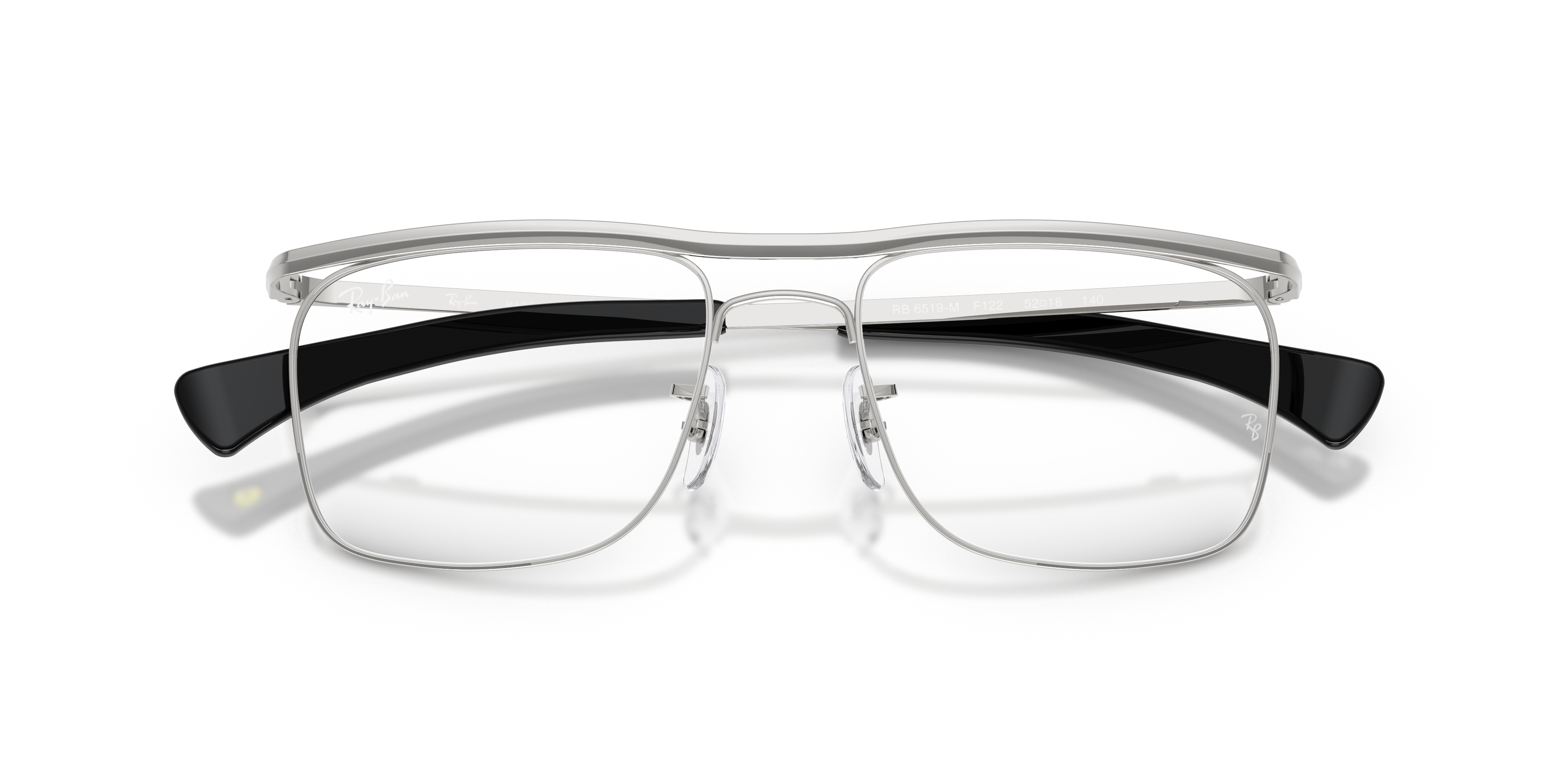 Ray-Ban Rb6519m Optics Scuderia Ferrari Collection Eyeglasses Silver Frame Clear Lenses Polarized 52-18 290$