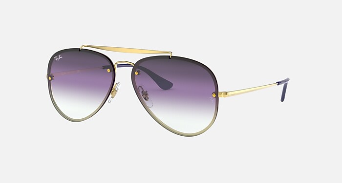 BLAZE AVIATOR Sunglasses in Gold and Violet/Blue - RB3584N  display picture 3