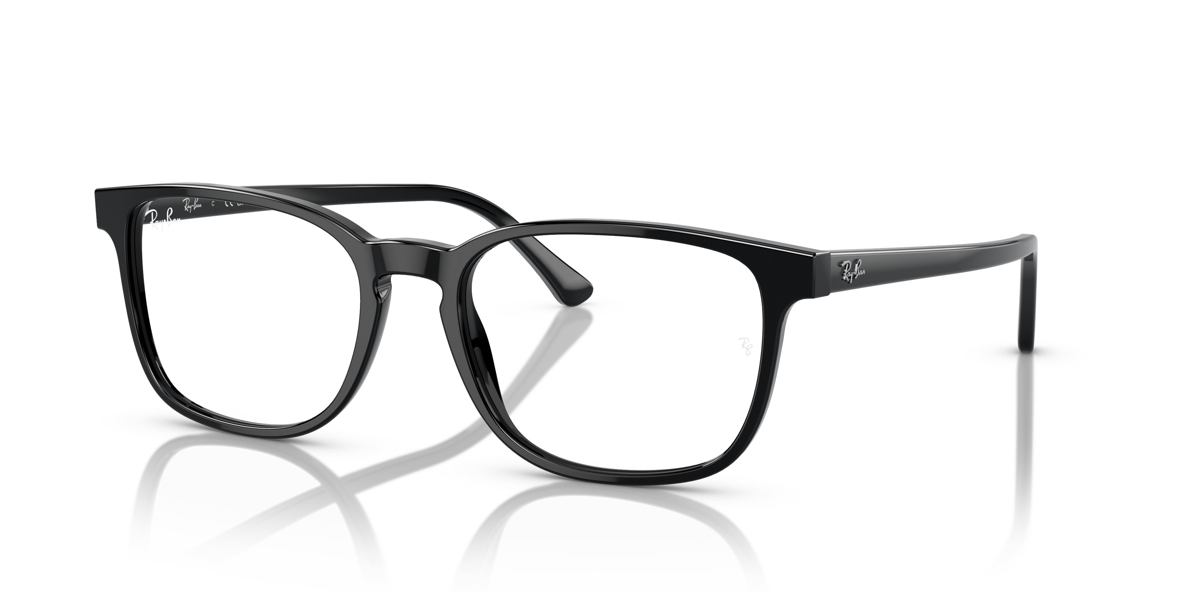 RB5418 OPTICS Polished Black Frame Clear Lenses 54-20
