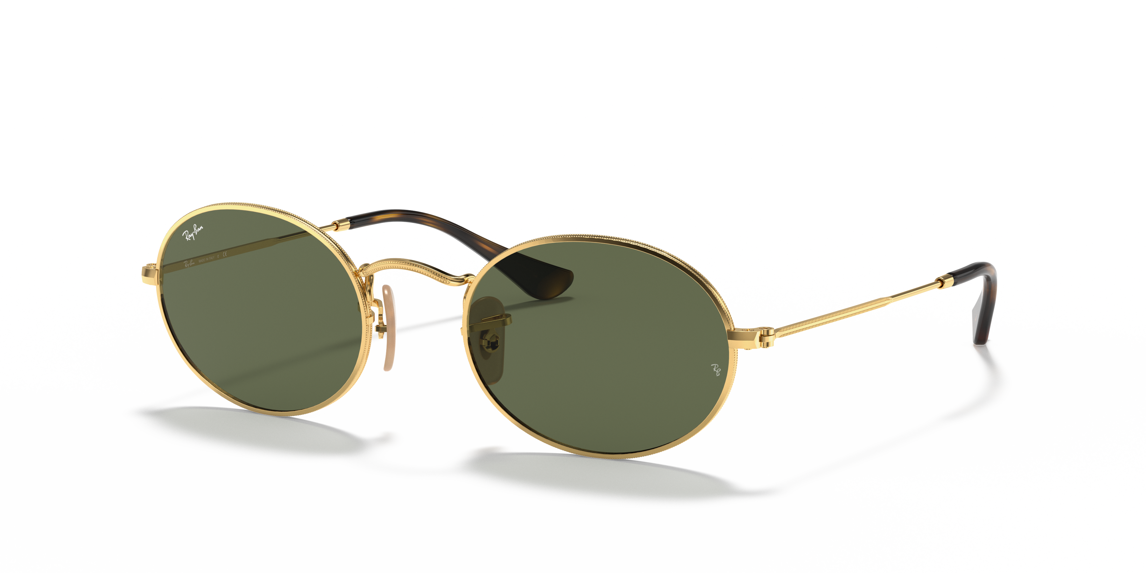 OVAL FLAT LENSES Polished Arista Gold Frame G-15 Green Lenses 48-21